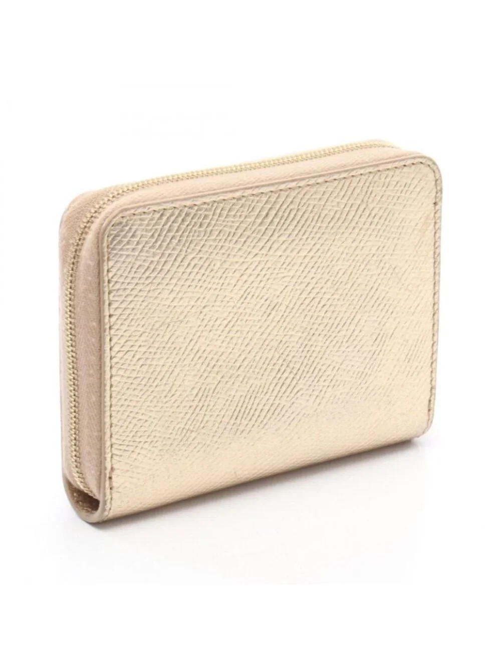 Celine Round Wallet Gold Leather Coin Purse